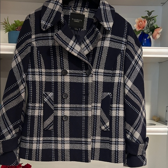 Talbots Navy and White Plaid Jacket - Picture 12 of 13